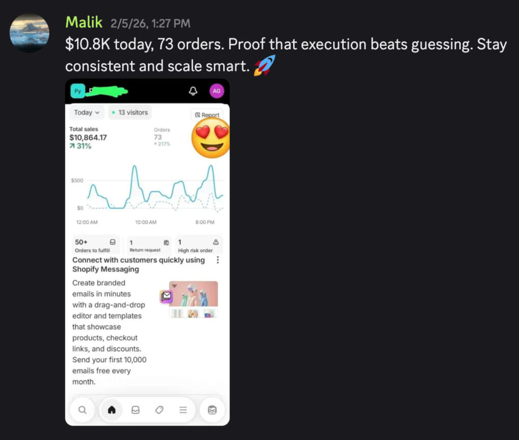 Malik hit $10.8k in one day